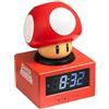 Paladone Super Mario Super Mushroom Icon Sveglia con luce notturna - Sveglia digitale, tap-to-snooze, altezza 16 cm, prodotto ufficiale Nintendo