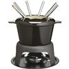 Master Class MasterClass Set per fonduta in ghisa per cioccolato, formaggio, carne, 21 x 18 cm, nero