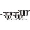 Alessi Edo PU100S7 - Set di Pentole in Acciaio Inossidabile 18/10, Manici e Pomolo in Acciaio Inossidabile 18/10 con Rivestimento in PVD Marrone, 7 Pezzi