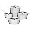 Alessi AJM100S9, Set Pentole con Coperchi, Acciaio Inossidabile, 9 Pezzi