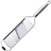 RÖSLE Mandolina per affettare alla Julienne, affetta verdure di qualità per zucchine, cetrioli o carote, 3 lame, piedini di supporto in silicone, acciaio inox 18/10, inclusa custodia protettiva