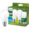 Philips LED Lampadina a Goccia Smerigliata Classe A Ultra Efficent, 2 Pezzi, 60W, E27, Luce Bianca Calda