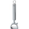 Rösle Spelucchino Obliquo, per Mancini e Destrimani, Alta Qualità, Ergonomico, Sbucciatore per Frutta e Verdura, Acciaio Inox 18/10, Luciso/Satinato