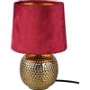 RL LIVE YOUR LIGHT Trio Lampada da tavolo Sophia base ceramica oro e paralume effetto velluto blu per comodino camera da letto adattabile anche in soggiorno come abat jour da lettura