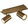 Trio Leuchten 802400204 Marley Barra 2 Spots Cilindro Ottone Anticato, Cm 30