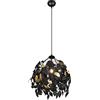RL LIVE YOUR LIGHT Reality, Lampadario, Leavy 1xE27, max.28,0 W Plastica, Nero, Finitura: Metallo, nero opaco Ø:38,0cm, A:150,0cm Modello depositato,IP20,Senza illuminante,Regolabile in altezza