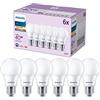 PHILIPS LED E27, confezione da 6 lampadine, equivalente a 40 W, lampadine LED smerigliate, Plastica, Luce Bianca Calda 2700K, LED a risparmio energetico con lunga durata