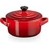 Le Creuset Mini cocotte rotonda in gres vetrificato, 250 ml, diameter 10 cm, Ciliegia, 71901100600100