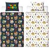Character World Nintendo Super Mario - Set copripiumino singolo ufficiale Mario, Luigi e Bowser, double-face, colore nero, prodotto ufficiale, con federa coordinata