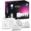 Philips Hue Starter Kit, 3 Faretti smart LED GU10 con Smart Button e Bridge