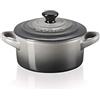 Le Creuset Mini cocotte rotonda in gres vetrificato, 250 ml, diameter 10 cm, Flint, 71901104440100