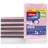 Vileda Actifibre Soft Multipack, 10 Panni in Microfibra Multiuso, Pulizia Senza Aloni, Alta Assorbenza, Morbidi al Tatto, Rosa e Grigio, per Cucina e Bagno