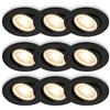 BRILONER - Set da 3x 3 faretti LED da incasso piatti, orientabili, luce bianca calda, faretti incasso, faretto led, per interno, diametro foro 68 mm, 8x2,2 cm, nero
