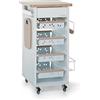 Foppapedretti Bistrot Carrello Cucina, Bianco naturale