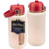 Paladone Borraccia in vetro di Harry Potter con custodia in silicone goffrato, 800 ml, lavabile in lavastoviglie, prodotto con licenza ufficiale