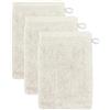 Möve Superwuschel - Set da 3 guanti da bagno, 15 x 20 cm, 100% cotone, colore naturale