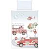 Herding babybest Set di biancheria Vigili del Fuoco, 40 x 60 cm + 100 x 135 cm, con cerniera, 100% cotone/Renforcé, multicolore