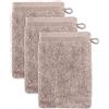 Möve Superwuschel - Set da 3 guanti da bagno, 15 x 20 cm, 100% cotone, colore cashmere