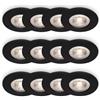 Briloner - Set da 3x 4 faretti LED da incasso piatti, luce bianca calda, faretti incasso, faretto led, per interno, diametro foro 68 mm, 9x2,5 cm, nero
