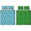 MINECRAFT Character World Minecraft - Set copripiumino per letto matrimoniale, reversibile, double-face, in pile, prodotto ufficiale, con federe coordinate