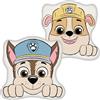 Paw Patrol Character World - Cuscino a forma di cane Chase and Rubble, super morbido, reversibile, 2 lati, design abbozzato, perfetto per la camera da letto o sul divano