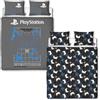 Playstation Set copripiumino matrimoniale con licenza ufficiale PlayStation | Design per giocatori | Grigio reversibile su entrambi i lati, copripiumino per bambini con tema gaming, include federe abbinate