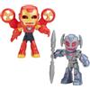 Marvel Iron Man et Ses Amis Extraordinaires Iron Man et Ultron, Pack de 2 Figurines de 7,5 cm, Jouets de Super-héros, dès 3 Ans
