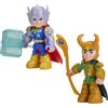 Marvel Iron Man et Ses Amis Extraordinaires Thor et Loki, Pack de 2 Figurines de 7,5 cm, Jouets de Super-héros, dès 3 Ans