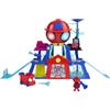 SPIDEY AND HIS AMAZING FRIENDS Hasbro Marvel, Spidey e i suoi fantastici amici, Rescue-Webs Web-Quarters, playset con action figure da 7,6 cm e veicolo giocattolo, giocattoli a tema supereroi per bambini e bambine, dai 3 anni in su
