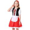 Generic Vestito Oktoberfest per Bambina Abito da Ragazza Oktoberfest Dirndl Contadina Costume Attrice Teatrale Gonna Corta da Cameriera Vestiti Tradizionale Oktoberfests per Ragazze (Red, 2-3 Years)