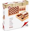 Cayro - Scacchi, Dama E Backgammon - + 7 Anni - Legno - Giochi Da Tavolo - Bambini E Adulti - Tabellone Reversibile Con Scatola Per Pezzi - 2 Giocatori