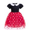 Lito Angels Children's Apparel Lito Angels Vestito Costume a Pois Rosso con Cerchietto per Neonata 9-12 mesi, 80