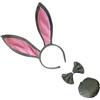 Beavorty 3pezzi Cerchietti Orecchie Di Coniglio Copricapo Per Cosplay Di Animale Accessorio Per Capelli Orecchie Di Coniglio Coda e Cravatta Per Feste Pasquali e Spettacoli