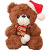 COSORO 23cm Orsacchiotto Peluche Teddy Bear Natale,Morbido Orso Peluche Marrone Orsetto Piccolo,Carino Stuffed Animali Peluches Bambola Giocattoli Bambini Compleanno e Natale