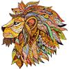 FANCY Puzzle in Legno Leone 100 Pezzi - Puzzle Animale in Legno Colorato per Adulti 14+ Forme Uniche, Gioco in Famiglia & Idea Regalo