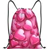 Anceky Borsa con coulisse leggera, piccola, borsa da palestra per donna, zaino da calcio con cuori carini per viaggi sportivi