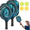 Fruusv Set di palline e racchette con impugnatura confortevole, racchetta in fibra | 2 racchette leggere, 4 borse per palline incluse, attrezzatura per sport da paddle per uomini, donne, bambini, adulti