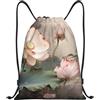 Anceky Zaino con coulisse, borsa da palestra con coulisse, borsa da bagno floreale per uomo e donna