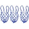 CRAFTHROU Borsa a Rete in Nylon Rinforzato 3 Pezzi per Pallone | Blu, e Heavy Duty, per Football e Basketball, Adatta a Aziende e Scuole