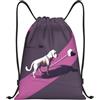 Anceky Borsa con coulisse leggera, piccola, borsa da palestra per donna, modello cane, zaino da calcio per viaggi sportivi