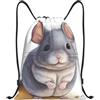 Anceky Zaino con coulisse, resistente all'acqua, con motivo a piccoli animali, per sport, palestra, per uomini e donne