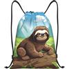 Anceky Zaino con coulisse, borsa da palestra con coulisse, animali sull'albero, borsa da nuoto per uomo e donna
