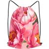 Anceky Borsa con coulisse per donna, leggera, sportiva, da palestra, grande, zaino da calcio floreale per viaggi