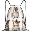 Anceky Borsa con coulisse, leggera, piccola, per palestra, per donne, cani, da diverse angolazioni, zaino da calcio per viaggi sportivi