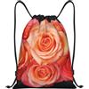 Anceky Zaino con coulisse, borsa da palestra con coulisse, borsa da nuoto arancione e rosa per uomo e donna