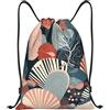 Anceky Borsa con coulisse leggera, piccola, borsa da palestra per donna, stile astratto, zaino da calcio per viaggi sportivi