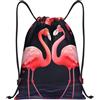Anceky Zaino con coulisse, borsa da palestra con coulisse, borsa da nuoto con fenicottero e cuore, per uomo e donna