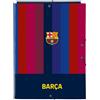 SAFTA | Cartella a portafoglio FC Barcelona 1a equipaggiamento 26/27 con 3 alette interne, copertina rigida foderata, chiusura con elastici, dimensioni 26 x 2,5 x 33,5 cm