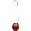 UKCOCO Trendy Zipper Bag Basketball Shape in Pu Marrone Grande Capacità, Comoda e Funzionale per Ragazze Durante Camping