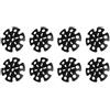 Drawup 8 coperture per pali a forma di fiocco di neve, base larga, per trekking, sabbia, neve, accessori da avvitare, accessori da avvitare per passeggiate all'aperto, 8 cm (pala da neve (nero)